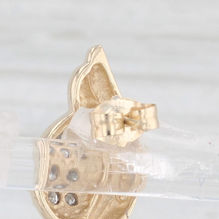 Light Gray 0.25ctw Diamond Cluster Teardrop Stud Earrings 14k Yellow Gold