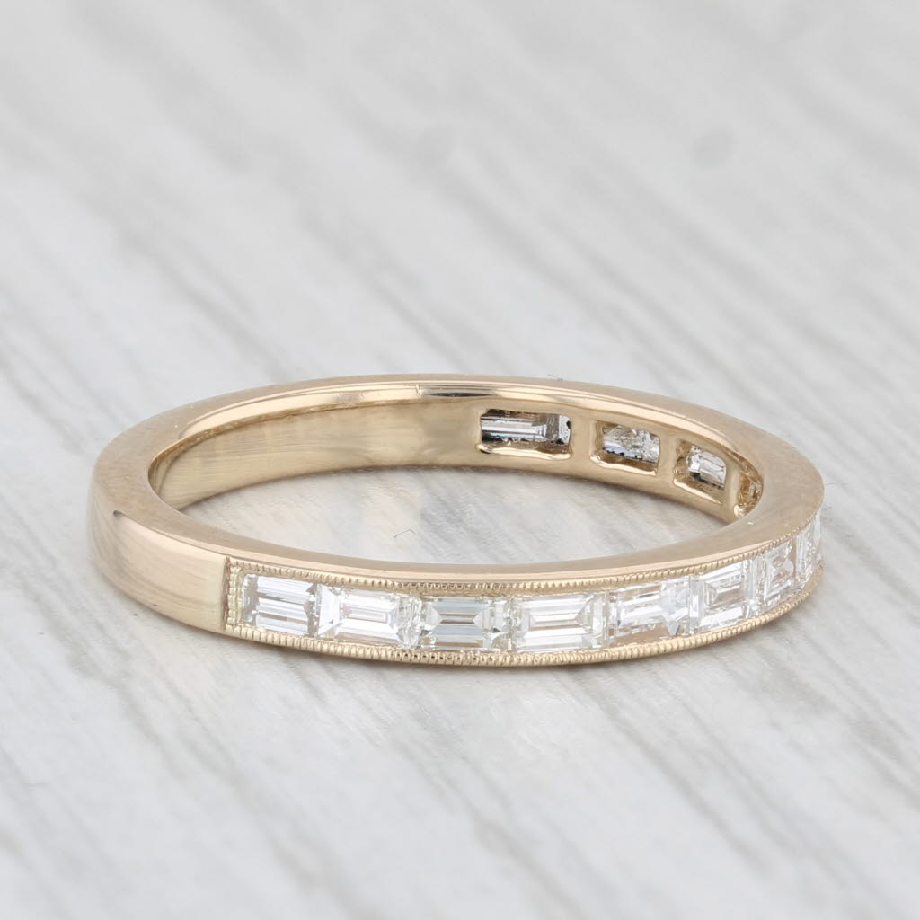 Light Gray New Beverley K 0.65ctw Diamond Wedding Band 14k Gold Size 6.75 Stackable Ring