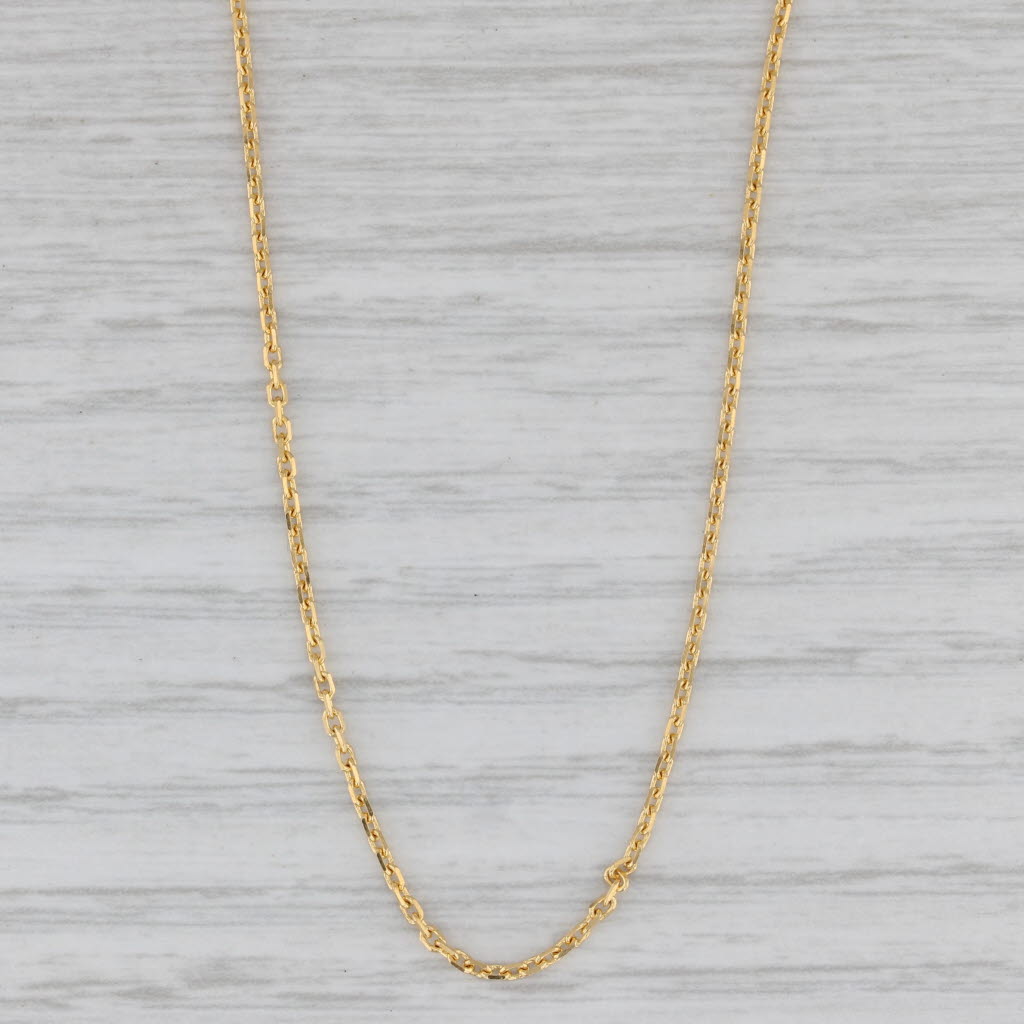 Gray 17.5" 0.9mm Cable Chain Necklace 21k Yellow Gold