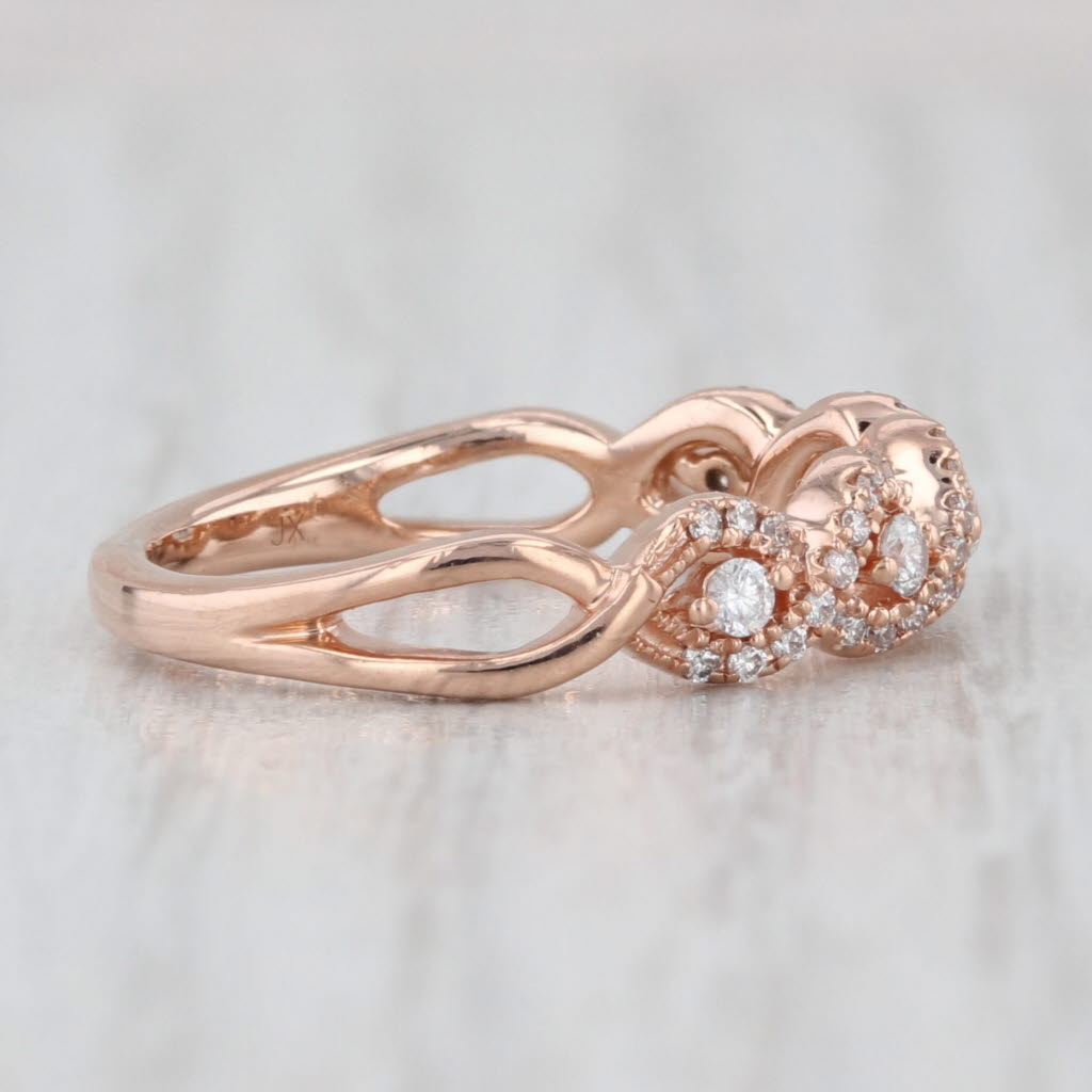 0.33ctw Diamond Stackable Ring 14k Rose Gold Size 6 Wedding Band