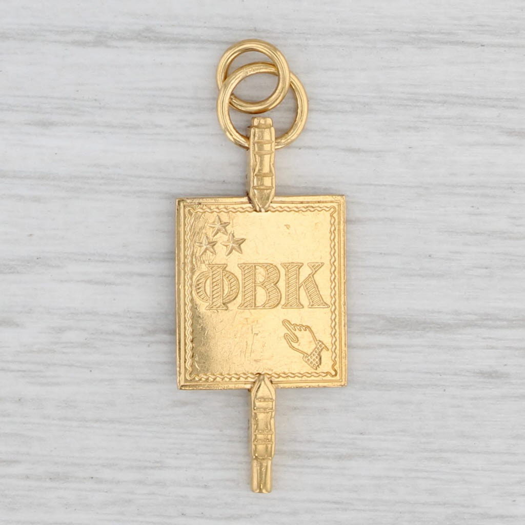 Light Gray Phi Beta Kappa Honor Society Fraternity Key Fob Vintage