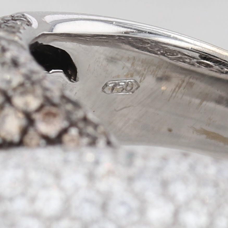 5ctw White Champagne Diamond Knot Cocktail Ring 18k White Gold Size 7