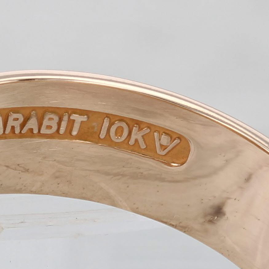 Light Gray Radiant Yod Ring 10k Gold Band Masonic 14th Degree Scottish Rite Size 12.75