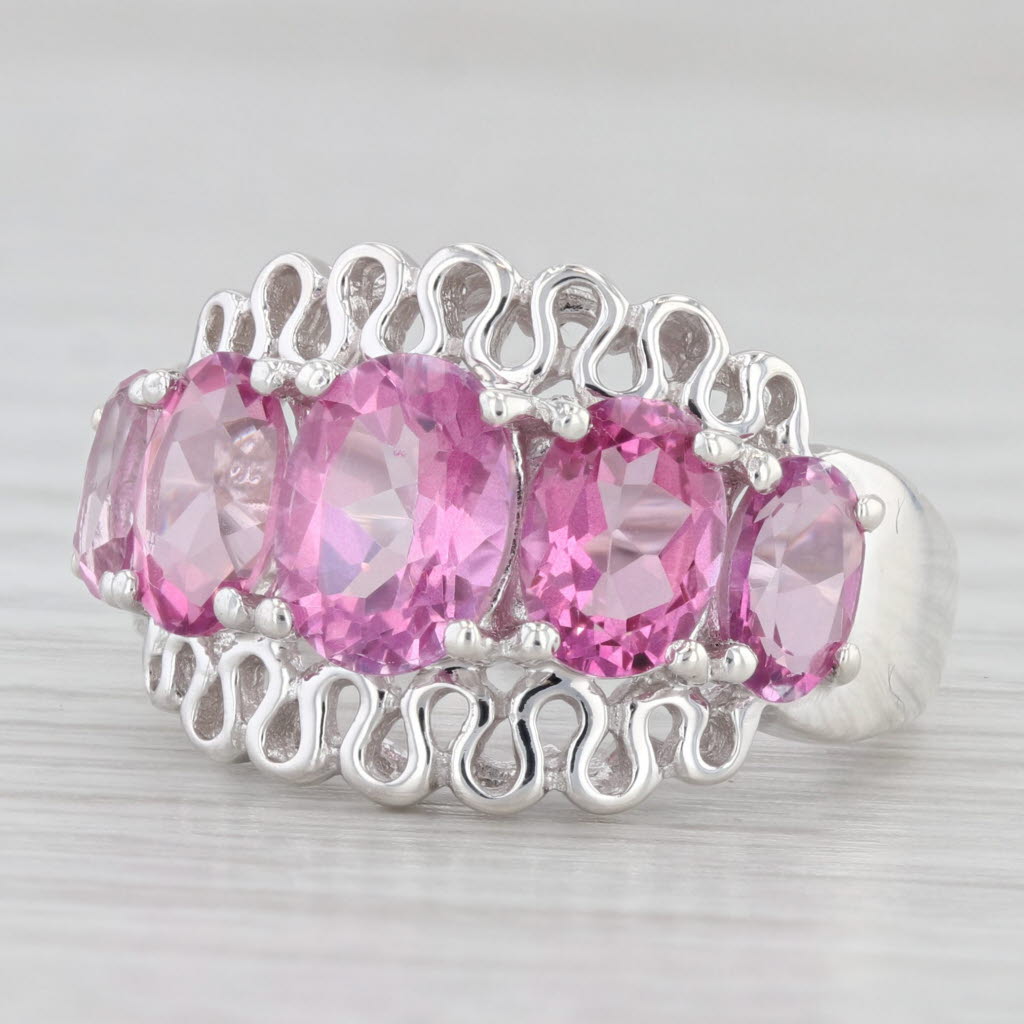 Light Gray 4.50ctw Pink Mystic Topaz Ring Sterling Silver Size 6