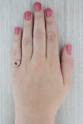 1ctw Green Sapphire White Sapphire Halo 14k Yellow Gold Size 7