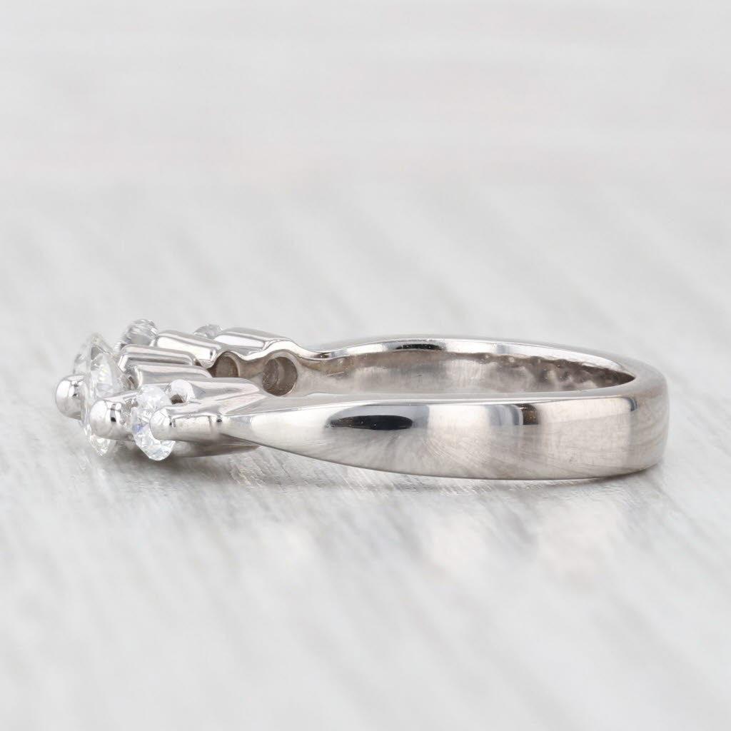 Light Gray 1ctw Diamond Wedding Anniversary Ring 14k White Gold Size 6.5 Stackable Band
