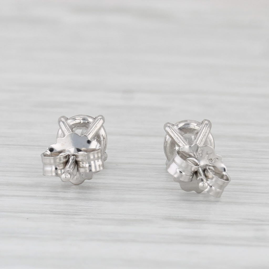 Light Gray 0.60ctw Round Diamond Solitaire Stud Earrings 14k White Gold