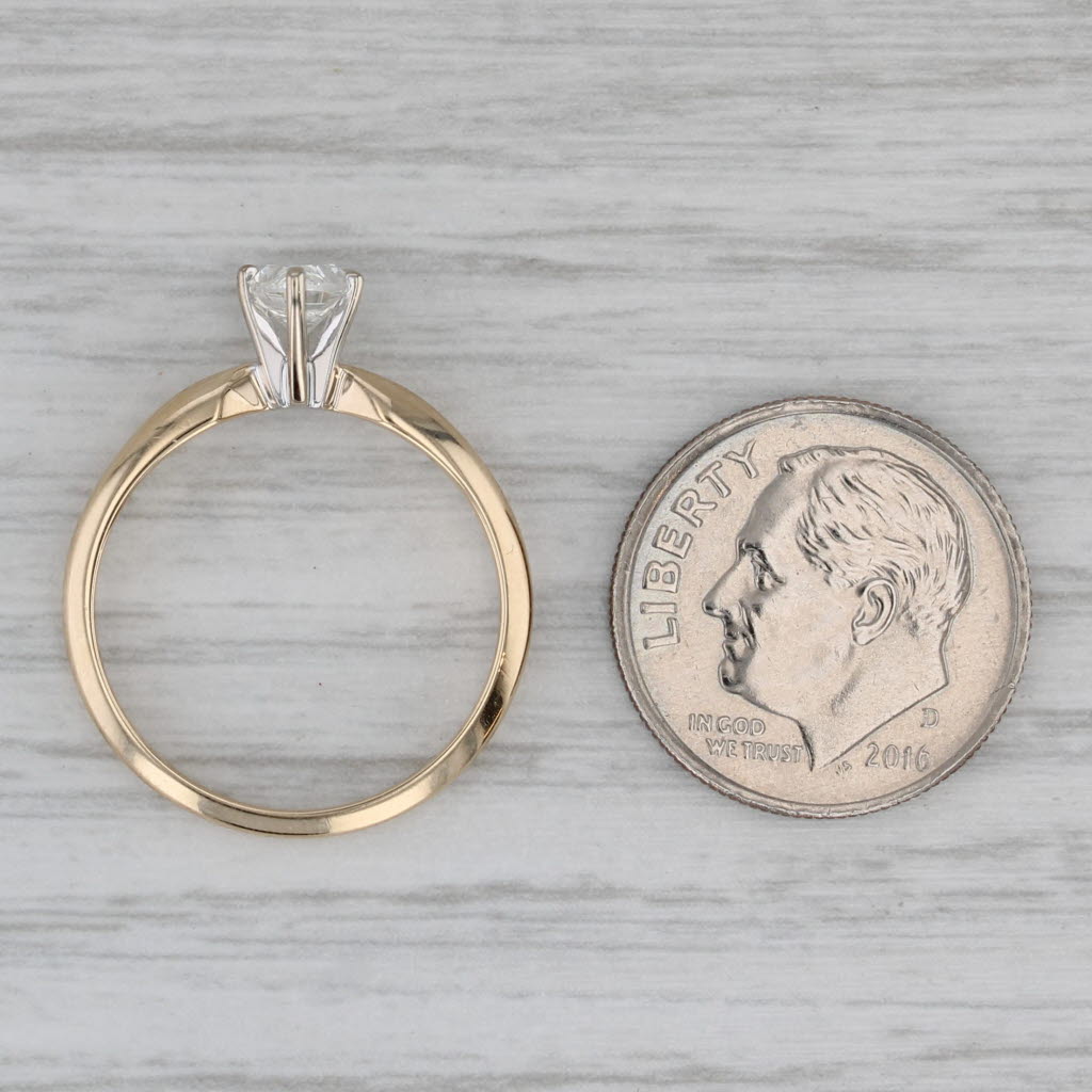 Gray 0.58ct VS2 Pear Solitaire Engagement Ring 14k White Yellow Gold Size 6.5
