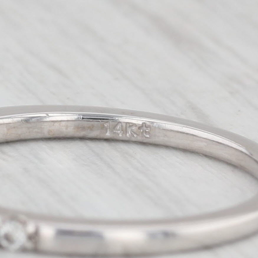 Light Gray 0.20ctw Diamond Wedding Band 14k White Gold Size 6.75 Stackable Band