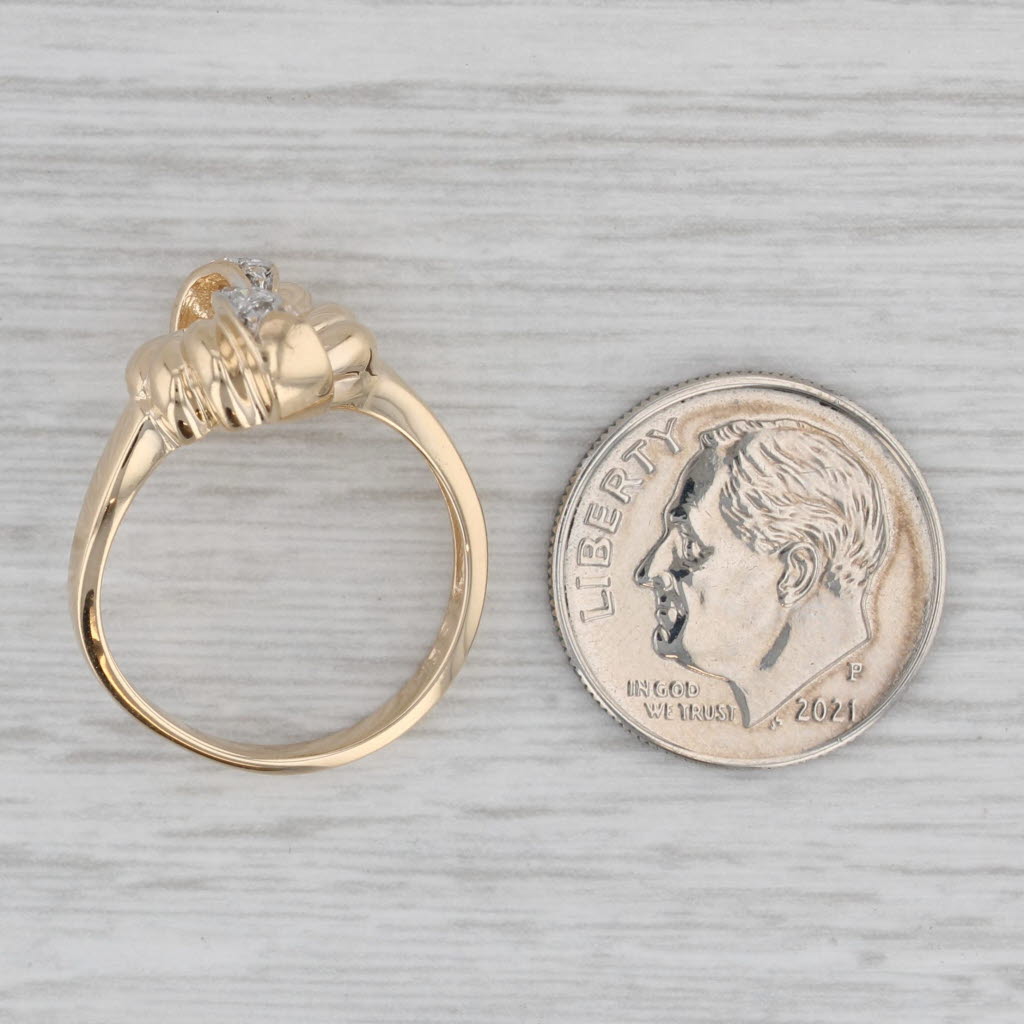 Gray Diamond Knot Ring 14k Yellow Gold Size 6