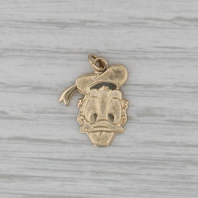 Disney Donald Duck Pendant 14k Yellow Gold Cartoon Souvenir Charm