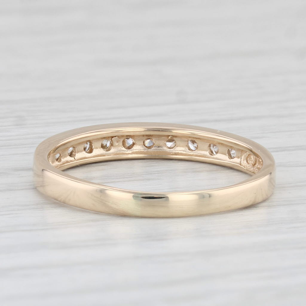 Light Gray 0.40ctw Channel Set Diamond Wedding Band 14k Yellow Gold Stackable Ring Size 9
