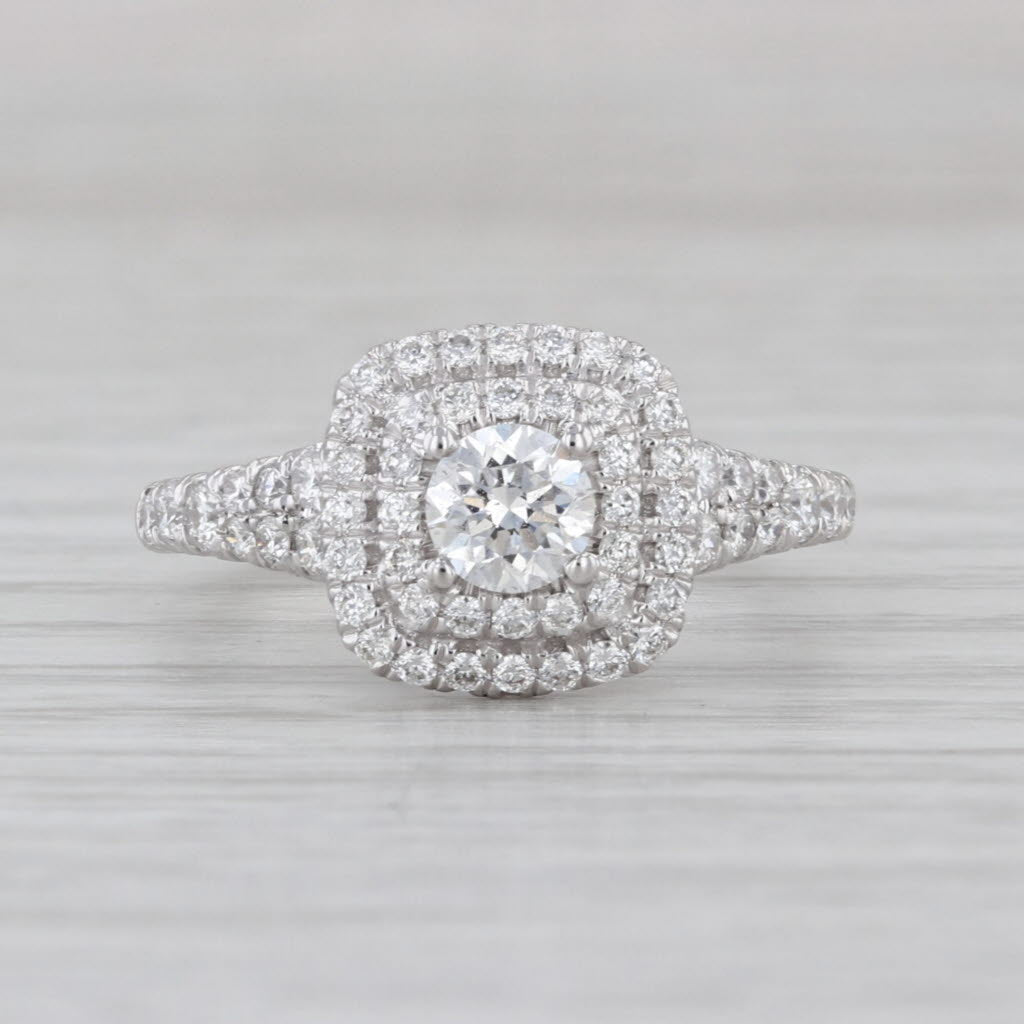 Gabriel & Co 1.05ctw Diamond Halo Engagement Ring 14k White Gold Size 7