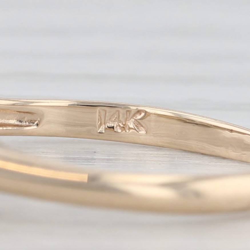 Light Gray 0.19ctw Vintage Diamond Engagement Ring Wedding Band Bridal Set 14k Gold Size 6