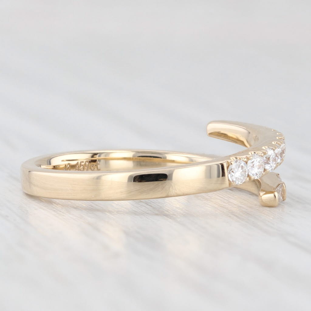 Light Gray New 0.46ctw Diamond Bypass Wedding Ring 14k Yellow Gold Stackable 6.5 Adjustable