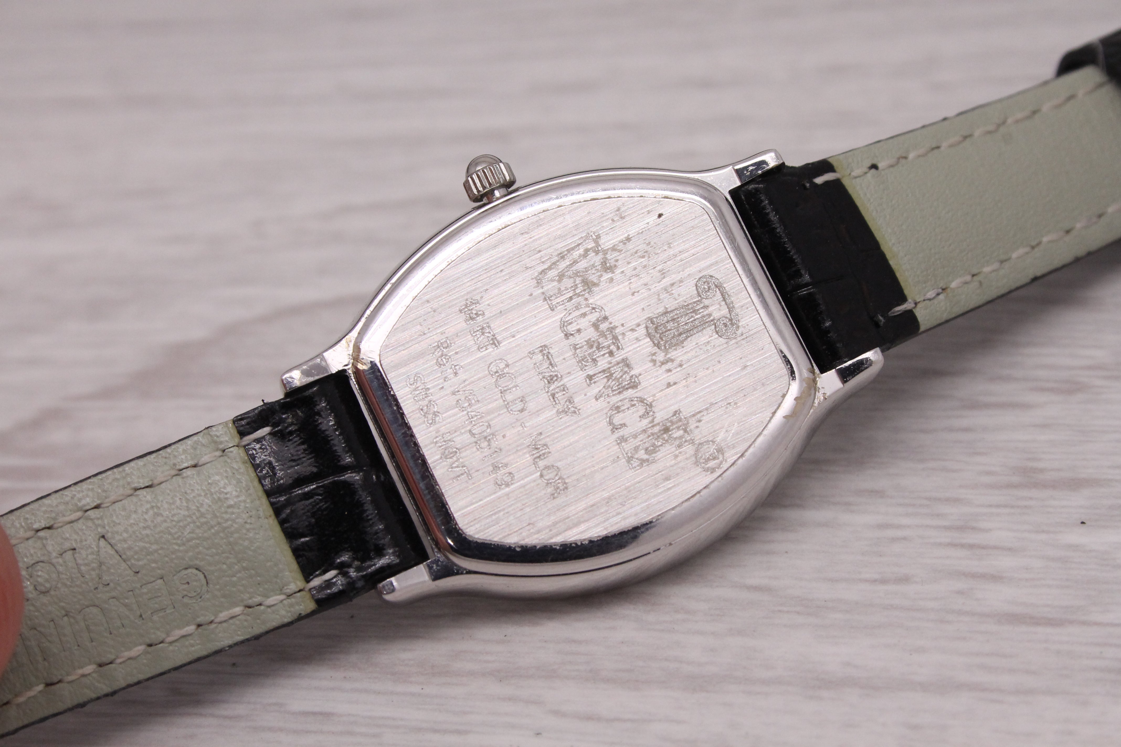 Dark Gray Vicence Milor 14k White Gold Pave Diamond Ladies Quartz Watch w Box V5405149