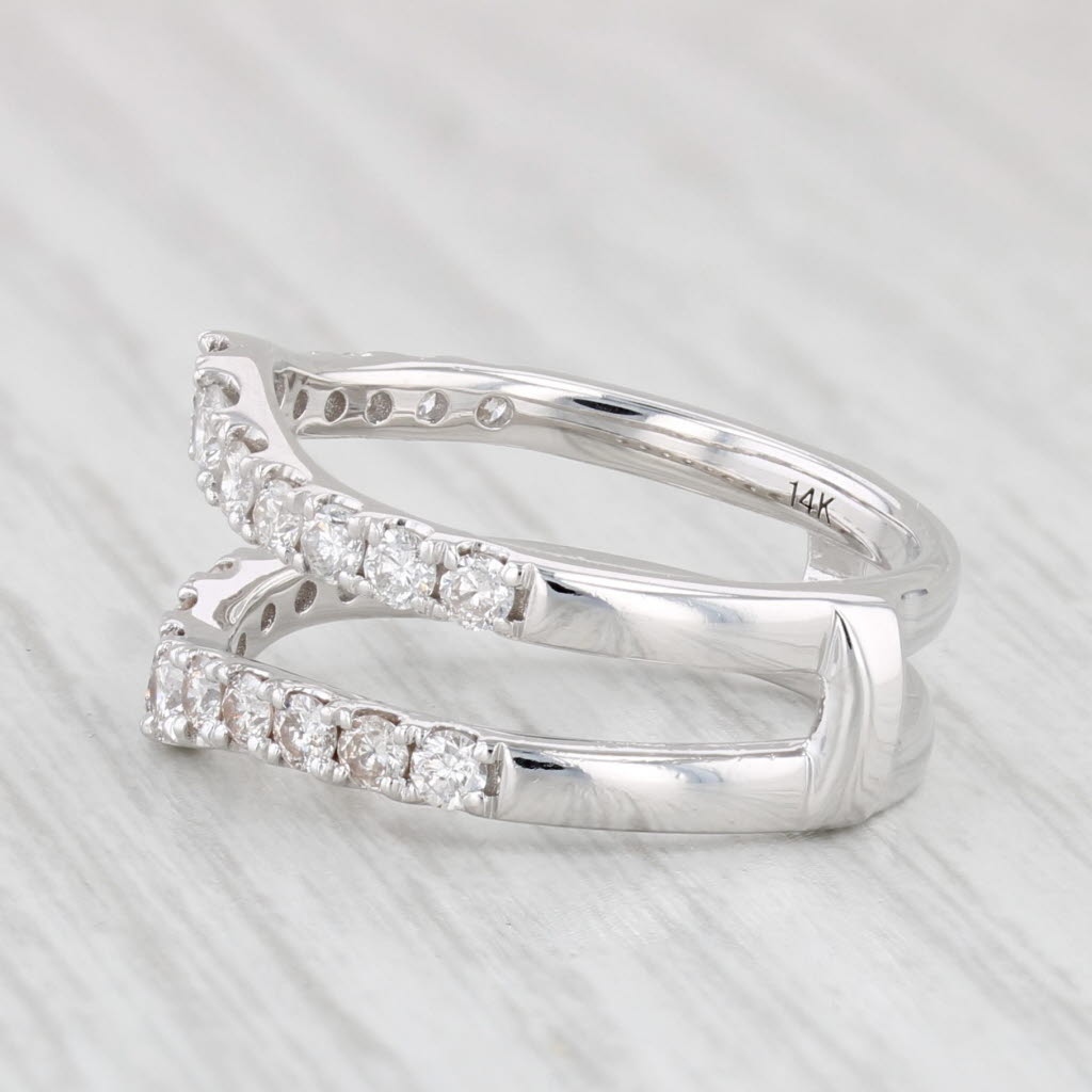 Light Gray 0.84ctw Diamond Ring Jacket Guard 14k White Gold Size 6.5 Wedding Band