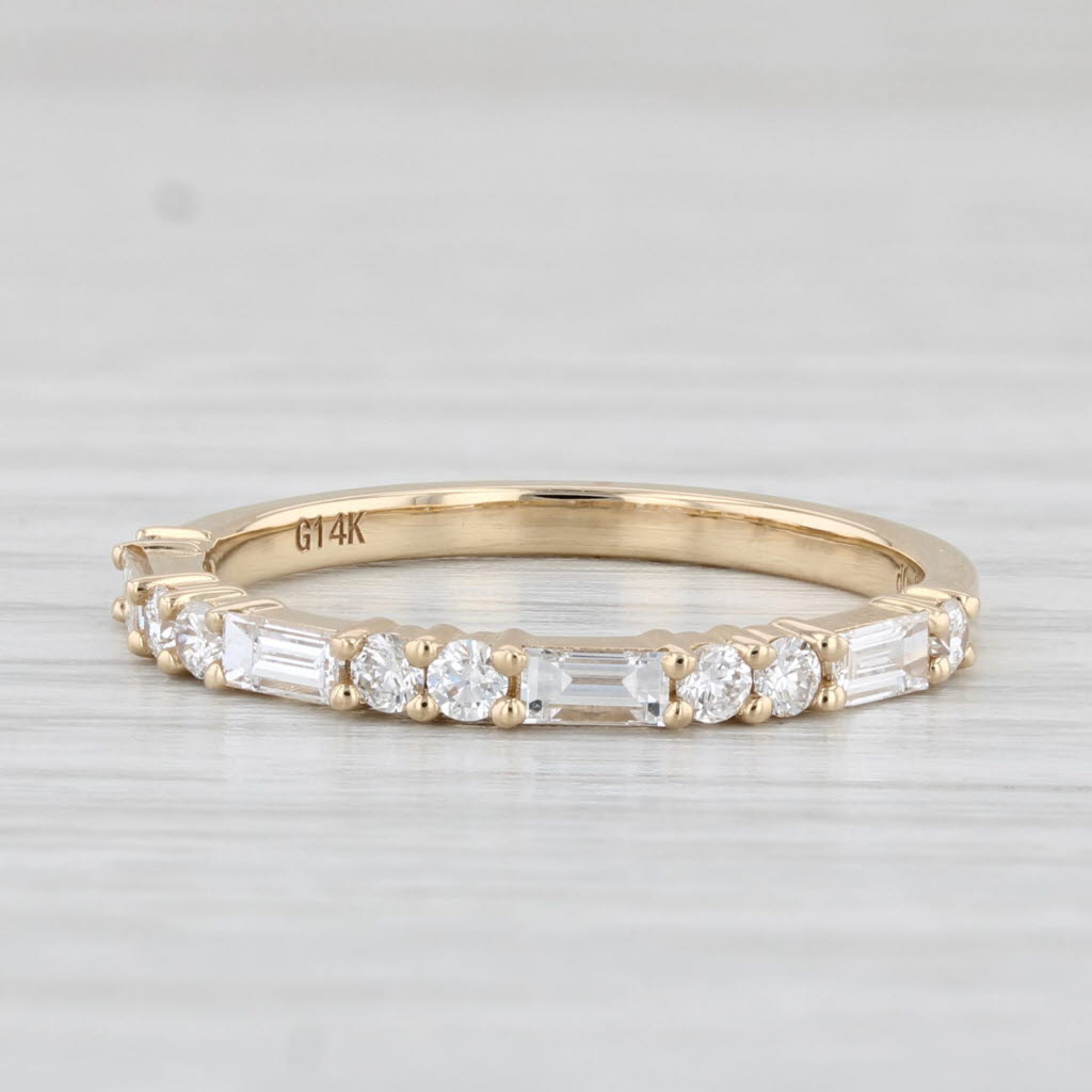 Light Gray New 0.49ctw Stackable Diamond Ring 14k Yellow Gold Wedding Band Size 6.5