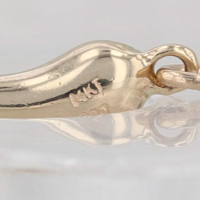 Italian Horn Pendant 14k Yellow Gold Talisman Charm
