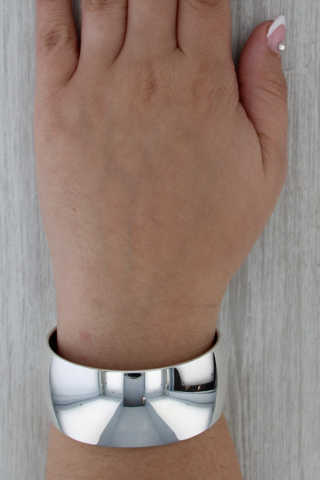 Chunky Cuff Bracelet Sterling Silver Italian 7" 28.5mm Statement