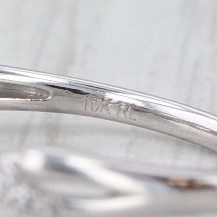 0.47ctw Diamond 3-Stone Halo Engagement Ring 10k White Gold Size 6.75