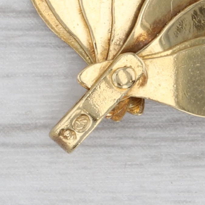 Gray Vintage Espana Fan Pendant 18k Yellow Gold Spain Souvenir Moving Parts Charm