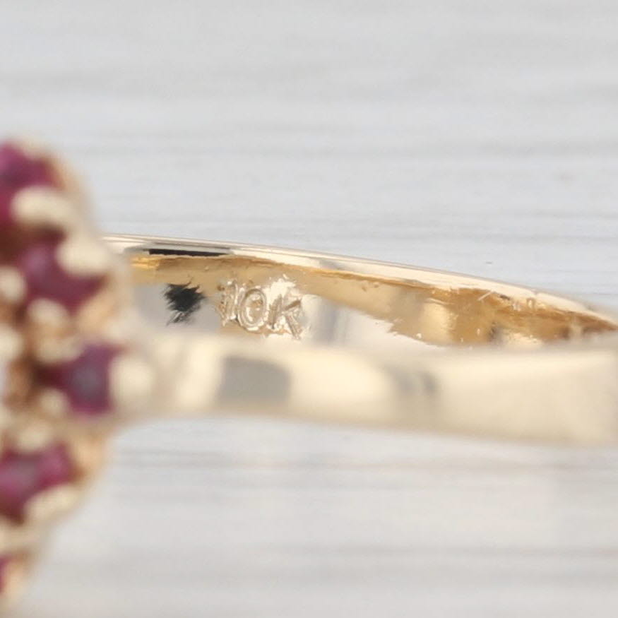 Light Gray 0.18ctw Ruby Diamond Ring 10k Yellow Gold Size 5.75