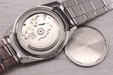 Vintage 1971 Seiko Automatic 38mm Men Steel Watch Blue Crosshair Dial 7005-8062
