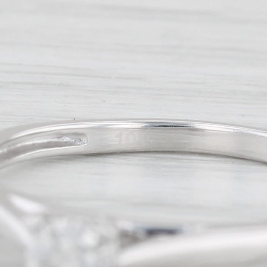 Light Gray Diamond Round Solitaire Engagement Ring 10k White Gold Size 7.25