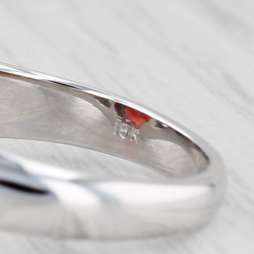 Light Gray 2.81ctw Cushion Garnet Diamond Ring 18k White Gold Size 6