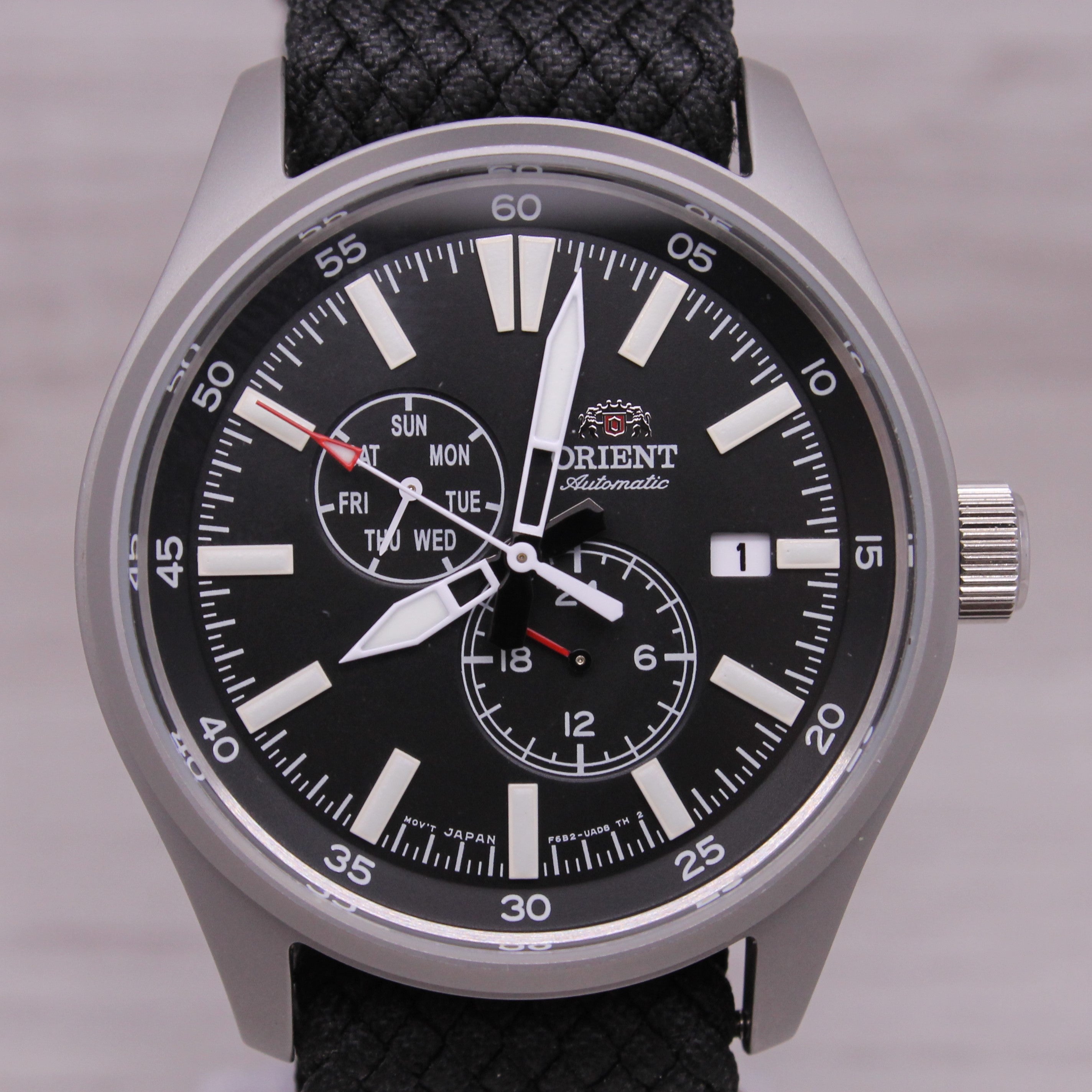 Dark Gray Orient Automatic 43mm Stainless Steel Men’s Watch Day/Hour EPSON F6B2-UAD0