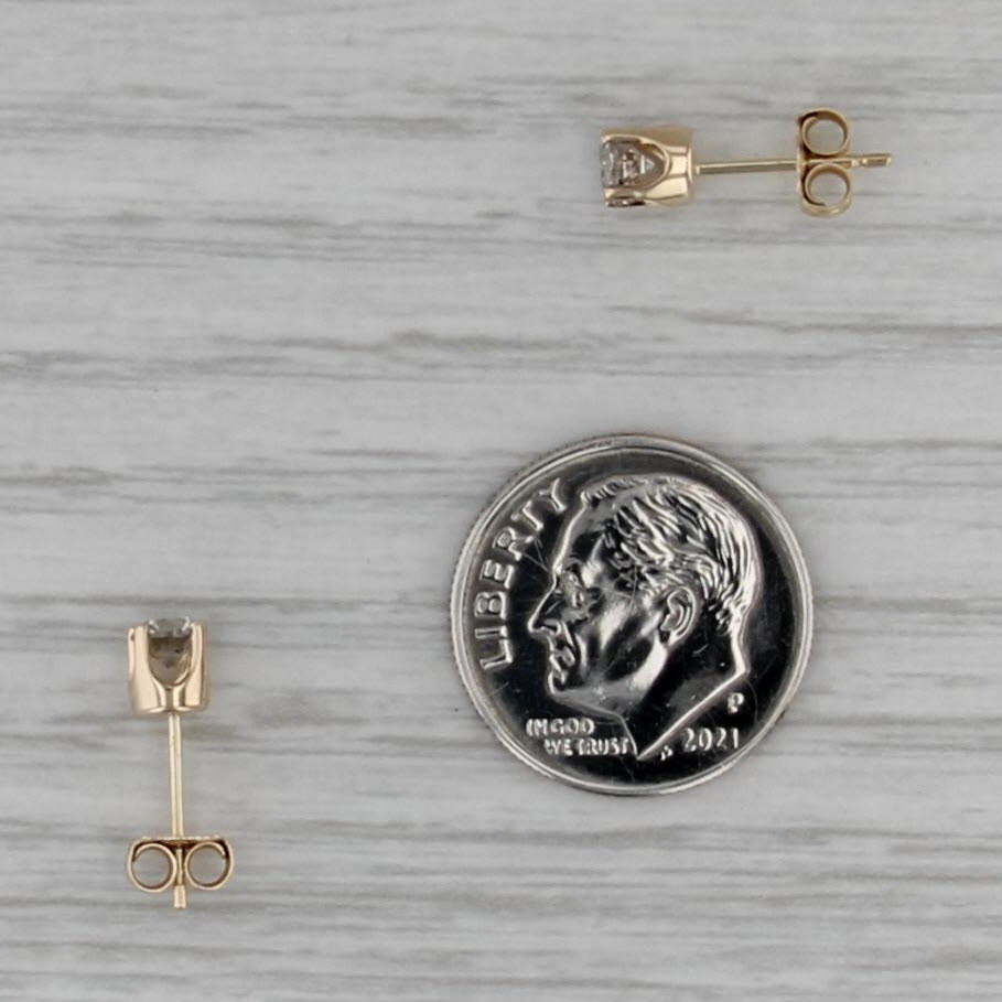 0.39ctw Diamond Stud Earrings 14k Yellow Gold Round Solitaire Studs