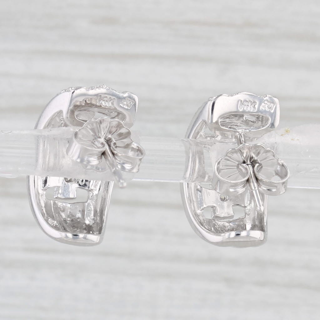 Light Gray Diamond Accented J-Hook Earrings 14k White Gold