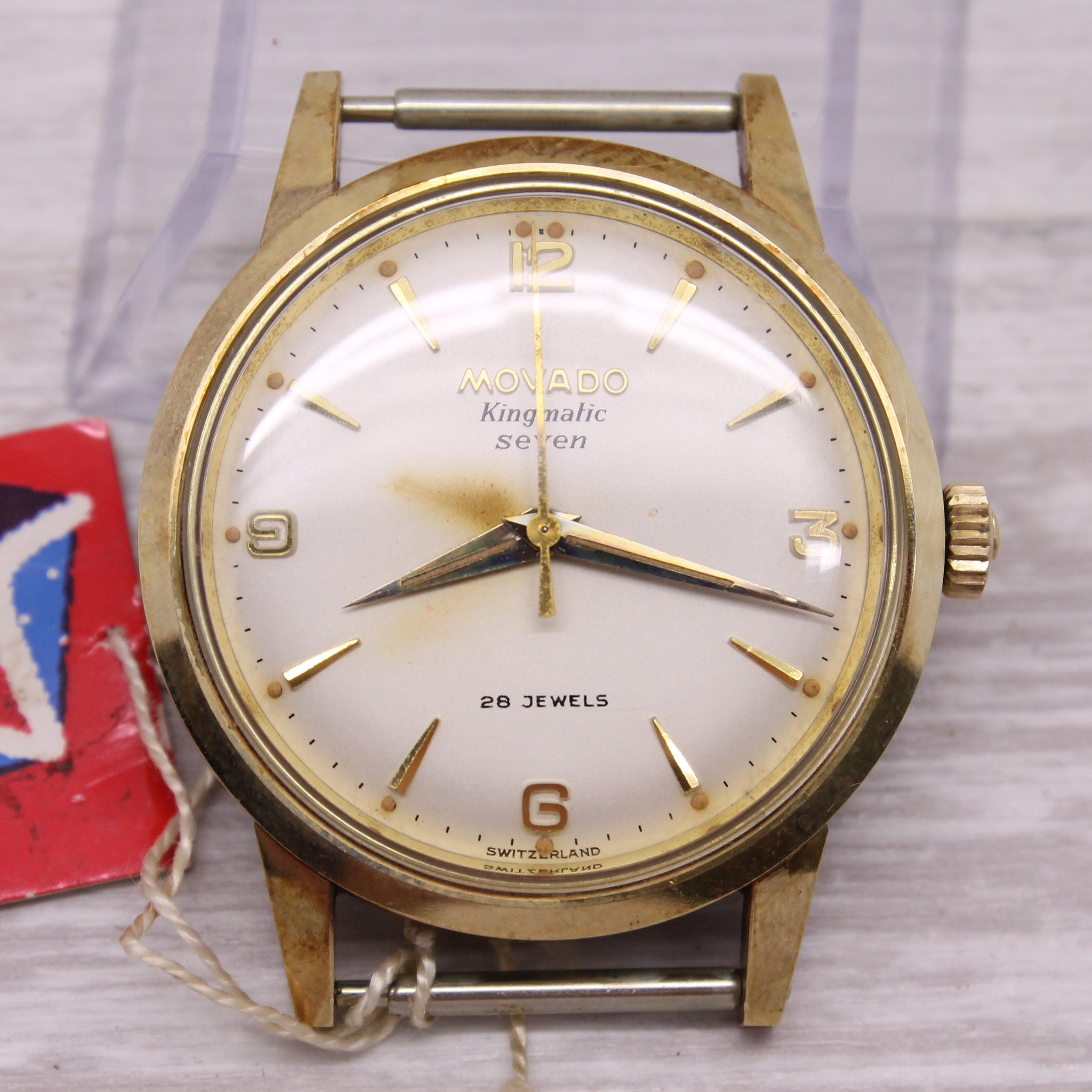 Vintage 1960's Movado Kingmatic Seven Automatic Watch NOS Unwor - Main Image