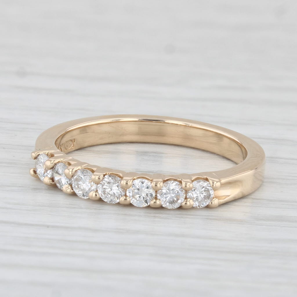 Light Gray 0.40ctw Diamond Wedding Band 14k Yellow Gold Size 7 Stackable Ring