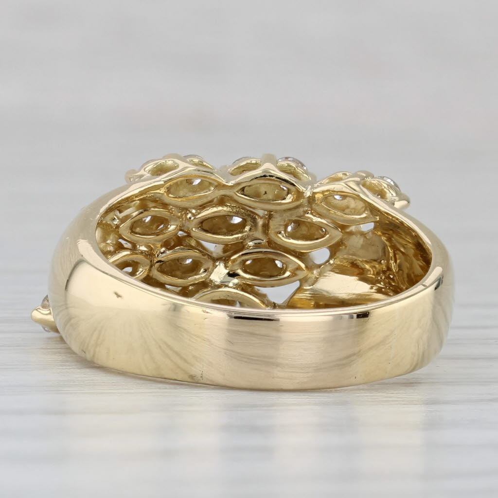 Gray 1ctw Diamond Cluster Ring 18k Yellow Gold Size 7.5