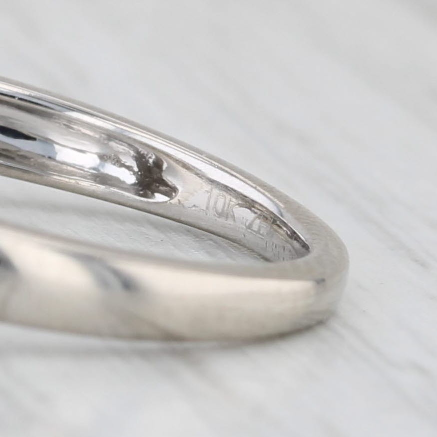 Light Gray 0.10ctw Diamond Heart Halo Ring 10k White Gold Size 7 Engagement