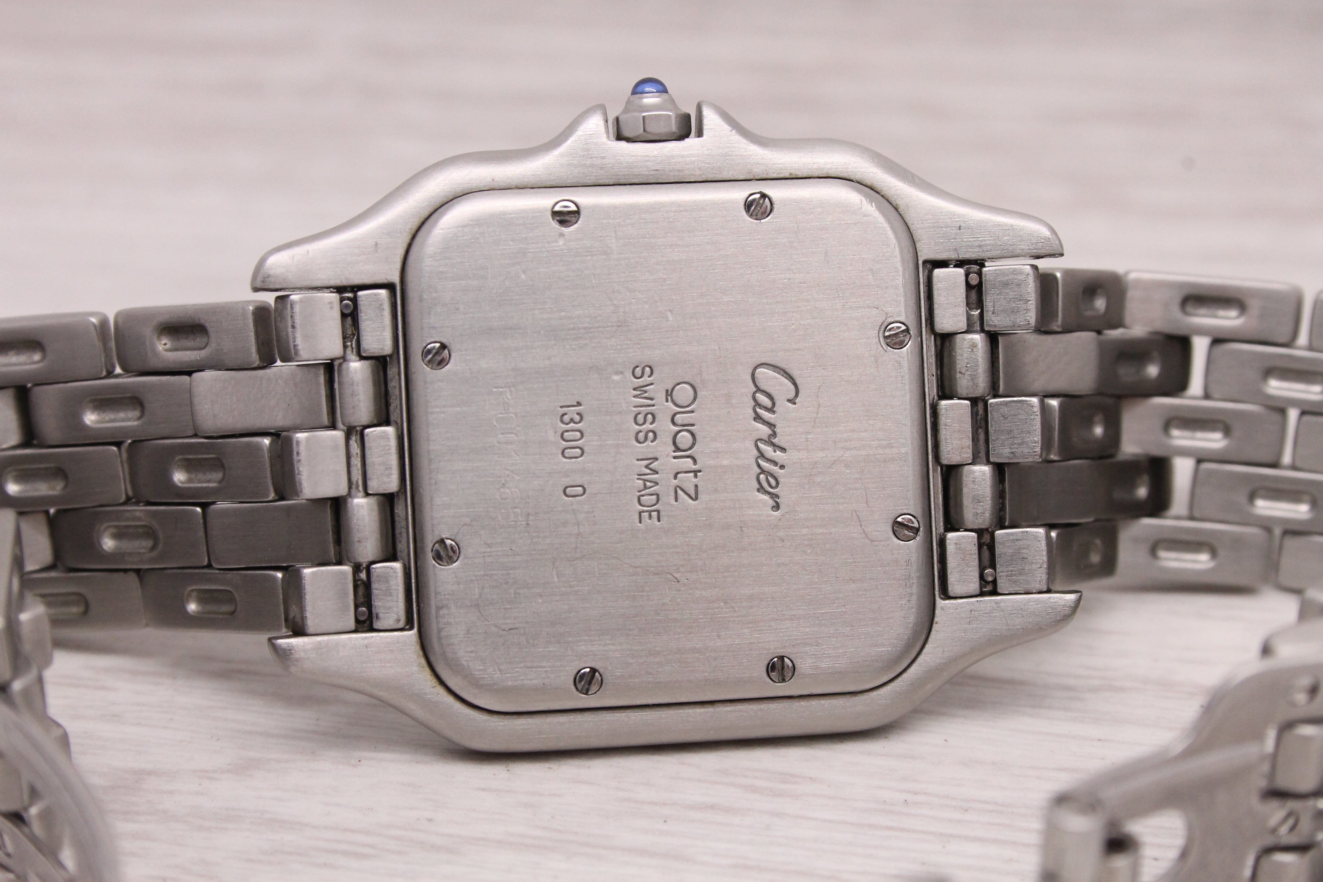Gray Cartier Panthere 29mm Stainless Steel Quartz Watch ref.1300 Swiss Made Roman