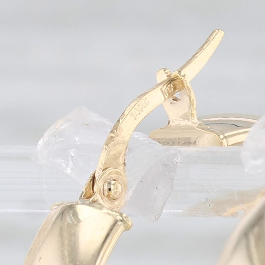 Light Gray New Hoop Earrings 14k Yellow Gold Round Hoops Pierced Snap Top 5.7x 30mm