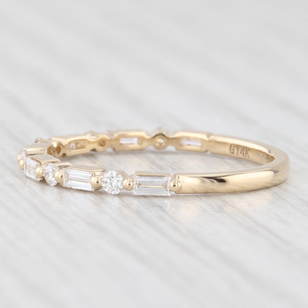 Light Gray New 0.34ctw Diamond Wedding Band 14k Gold Stackable Anniversary Ring Size 6.75
