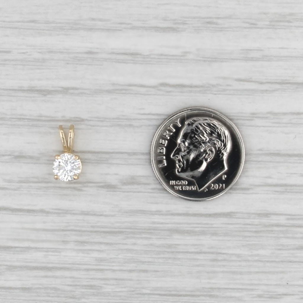 New 0.56ct Round Diamond Solitaire Pendant 14k Yellow Gold