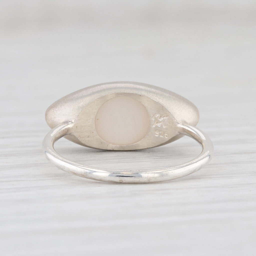 New Nina Wynn Ring White Sand Druzy Quartz Sterling Silver Size 7 Statement