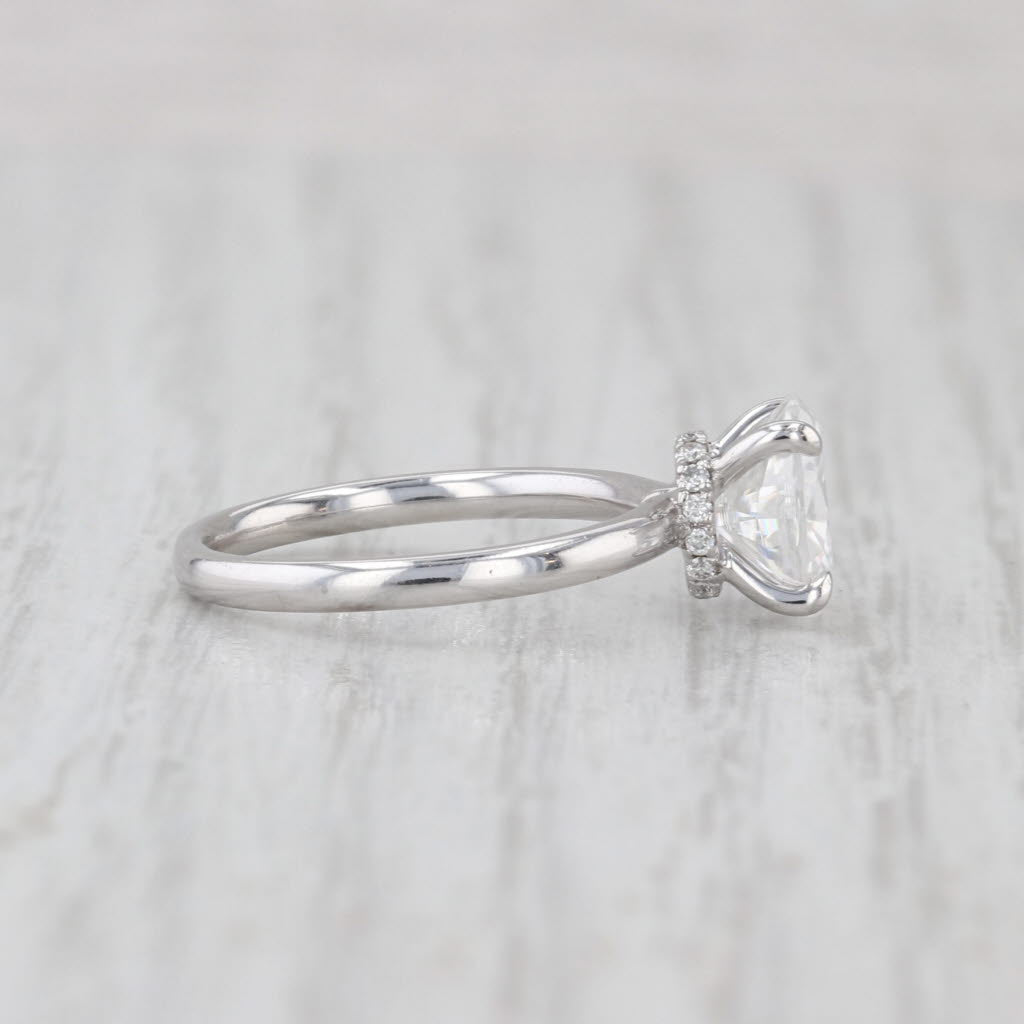 1.57ctw Moissanite Oval Solitaire Engagement Ring 14k White Gold Size 4