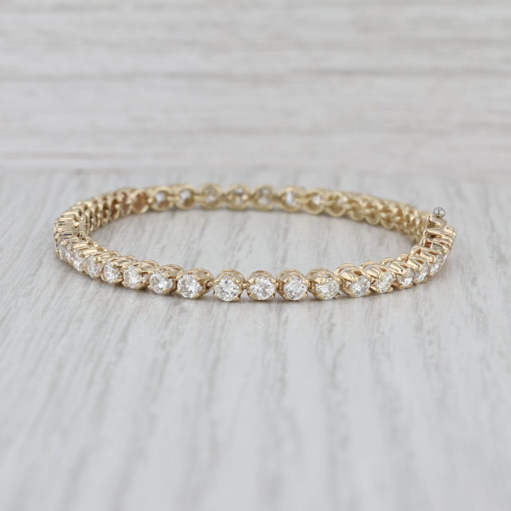 4.40ctw Diamond Tennis Bracelet 10k Yellow Gold 6.75" 3.6mm