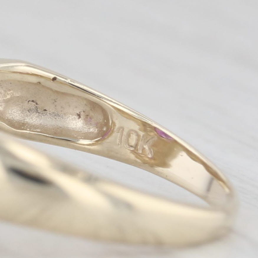 Light Gray 0.90ct Round Amethyst Solitaire Ring 10k Yellow Gold Size 6.25 Diamond Accents