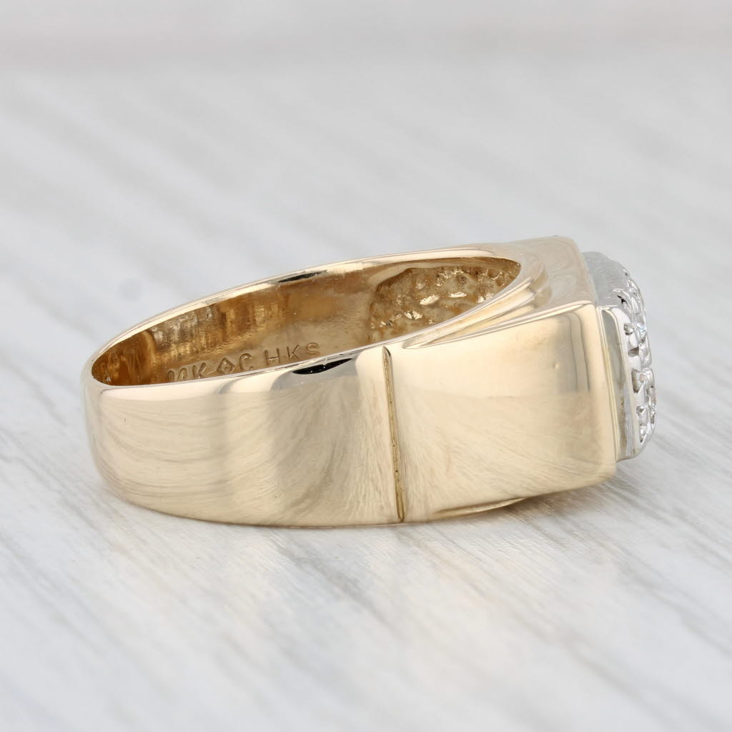 Light Gray 0.49ctw Men's Diamond Ring 14k Yellow Gold Size 10.25 Wedding Band