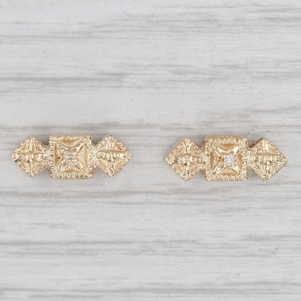Light Gray Vintage Diamond Slide Bracelet 2 Spacer Charms 10k Yellow Gold Richard Klein