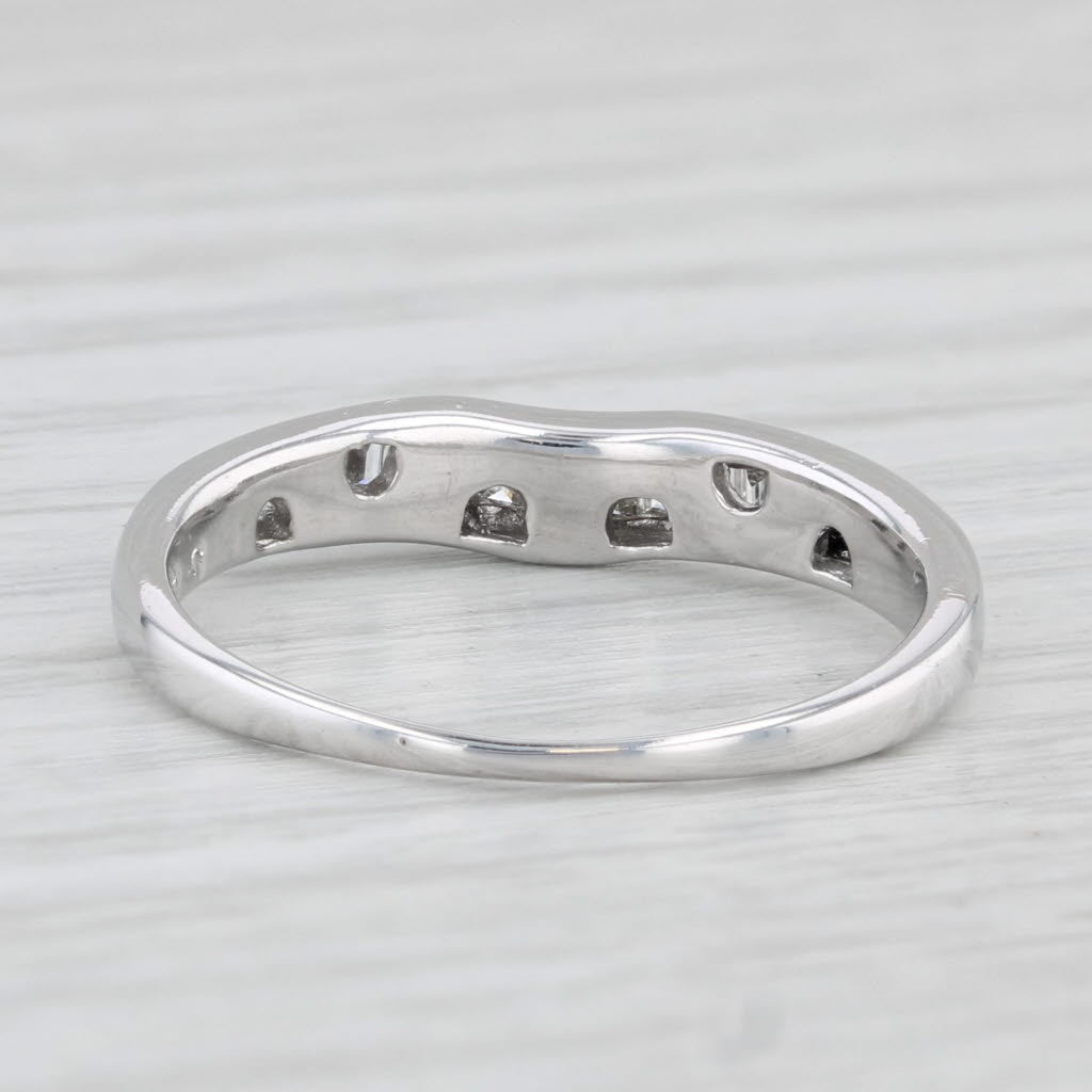Light Gray 0.25ctw Diamond Contoured Wedding Ring 14k White Gold Size 5.75 Stackable