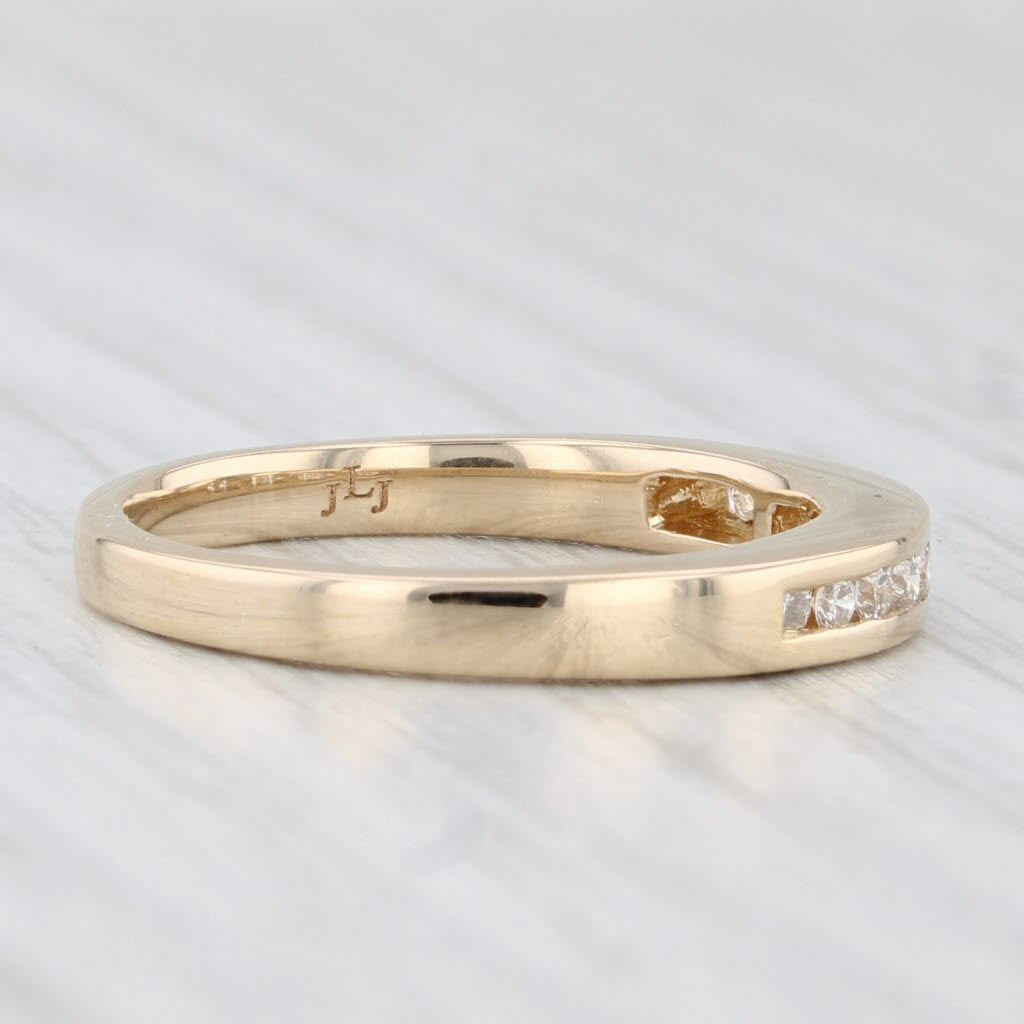 Light Gray 0.23ctw Diamond Wedding Band 14k Yellow Gold Size 7 Stackable Anniversary Ring