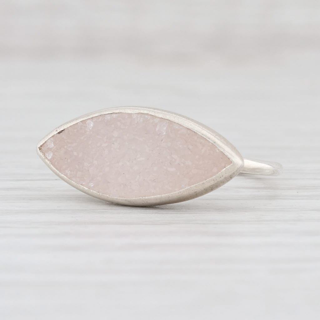 New Nina Nguyen Ring Druzy Pink Sand Quartz Sterling Silver Size 7 Statement